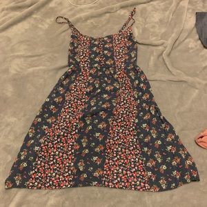 floral cross back mini dress